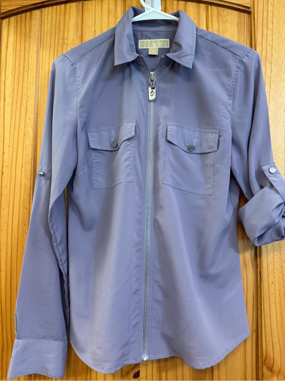 Michael Kors Lavender Button-Front Shirt Jacket